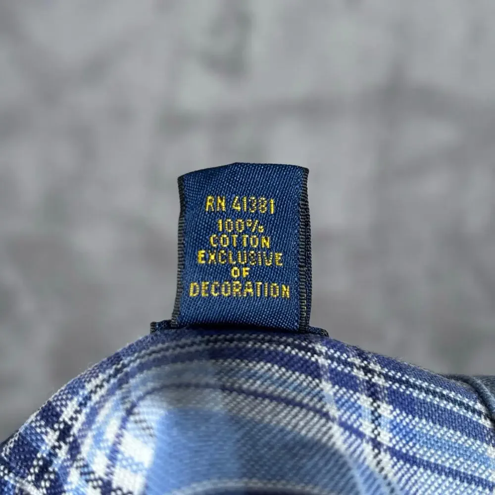 Polo Ralph Lauren Men XL Blue Plaid Multicolor Pony Short Sleeve Button Down